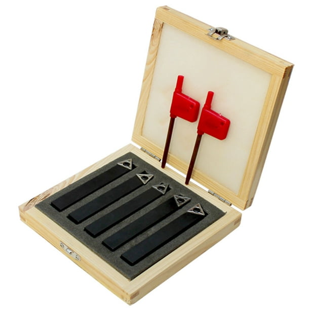 5 PC 1//2/'/' Indexable Carbide Insert Lathe Turning Tool Bit Set C6 Chipbreaker